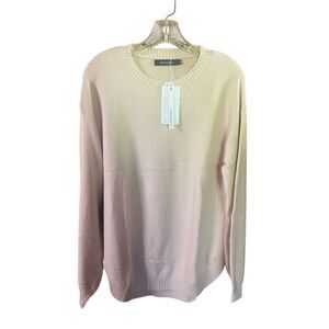 MEROKEETY Women's Long Sleeve Crew Neck sweater Knit  Beige Sz M NWT